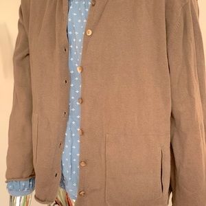 J.Jill medium light cotton brown cardi pockets